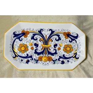 Ceramica Ricco Deruta Hand Painted Made in Italy Pottery Canape Tray Vanity